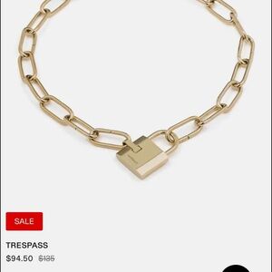 Gold Chain with Padlock Pendant